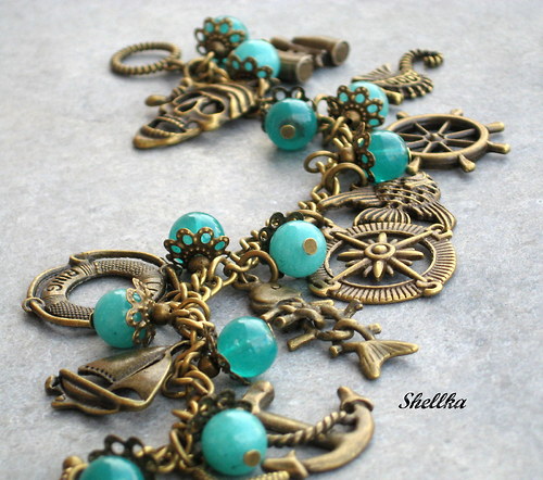 Náramek s přívěsky ,,MOŘSKÝ,,