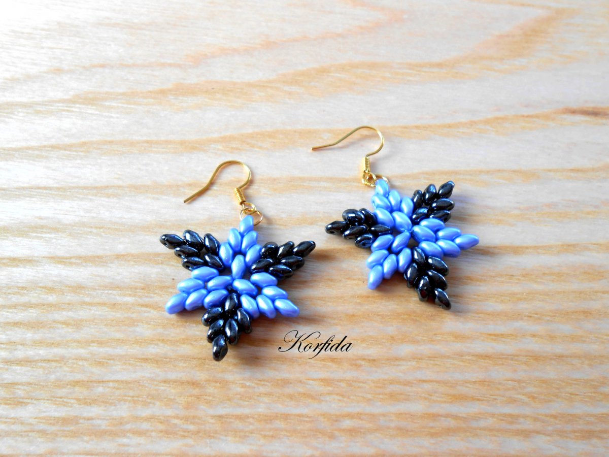 Náušnice šité hvězdičky (98/16)