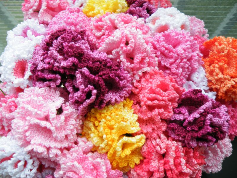 háčkované karafiáty