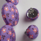 Buttonkový set kytičkový fialový