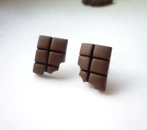 čokolády- fimo náušnice