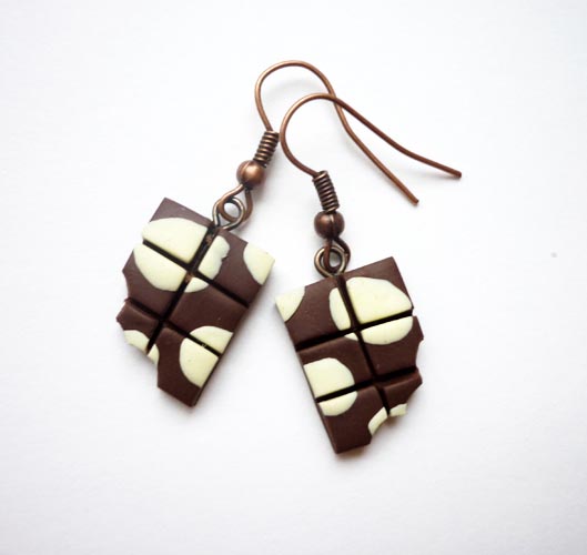 čokolády - fimo náušnice