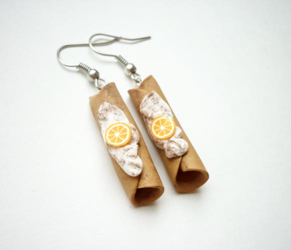 Fimo palačinky  - náušnice