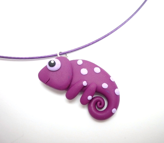 Náhrdelník chameleon - fimo