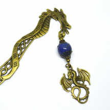 Dračí záložka lapis lazuli drak mosaz