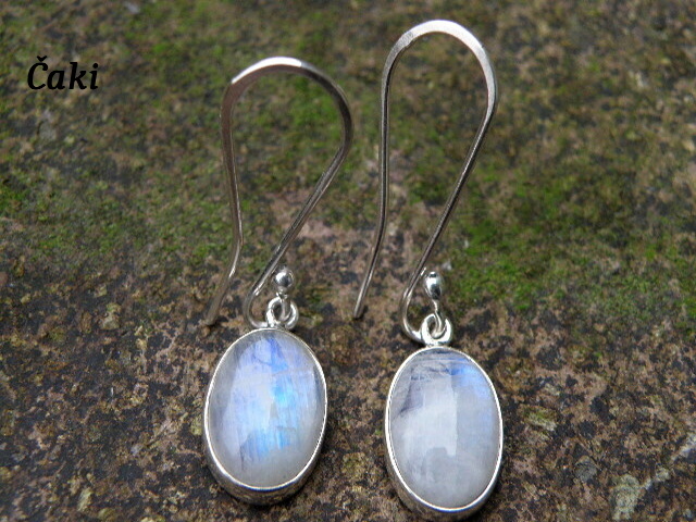 Měsíční kámen pro krásu ženy-naušnice větší