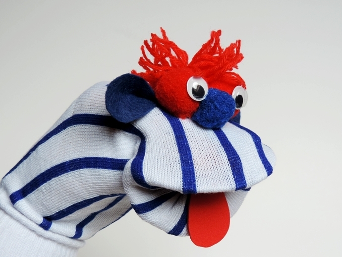 Maňásek ponožkáček v národních barvách. č.1044