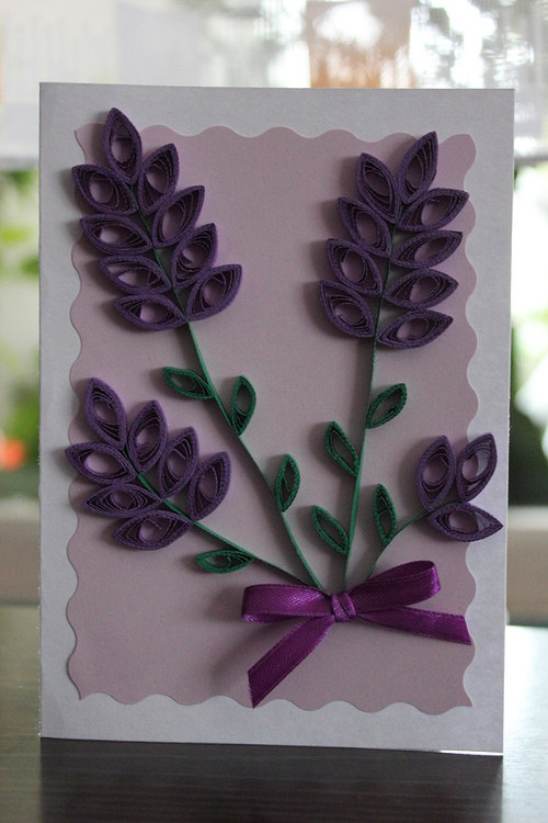 Přáníčko s levandulemi