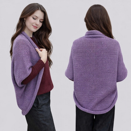 Pletená vesta - barva levandulová