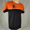 Oranžovo-černé tričko s černým nebo bílým cyklistou