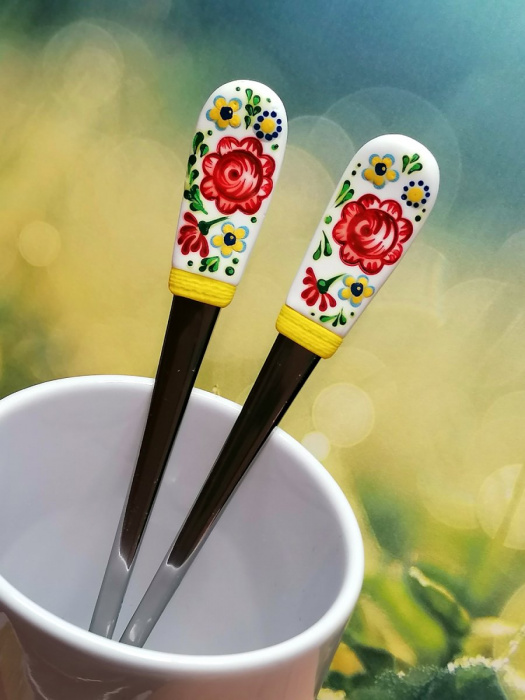 Latté - Folklorní vícebarevná lžička