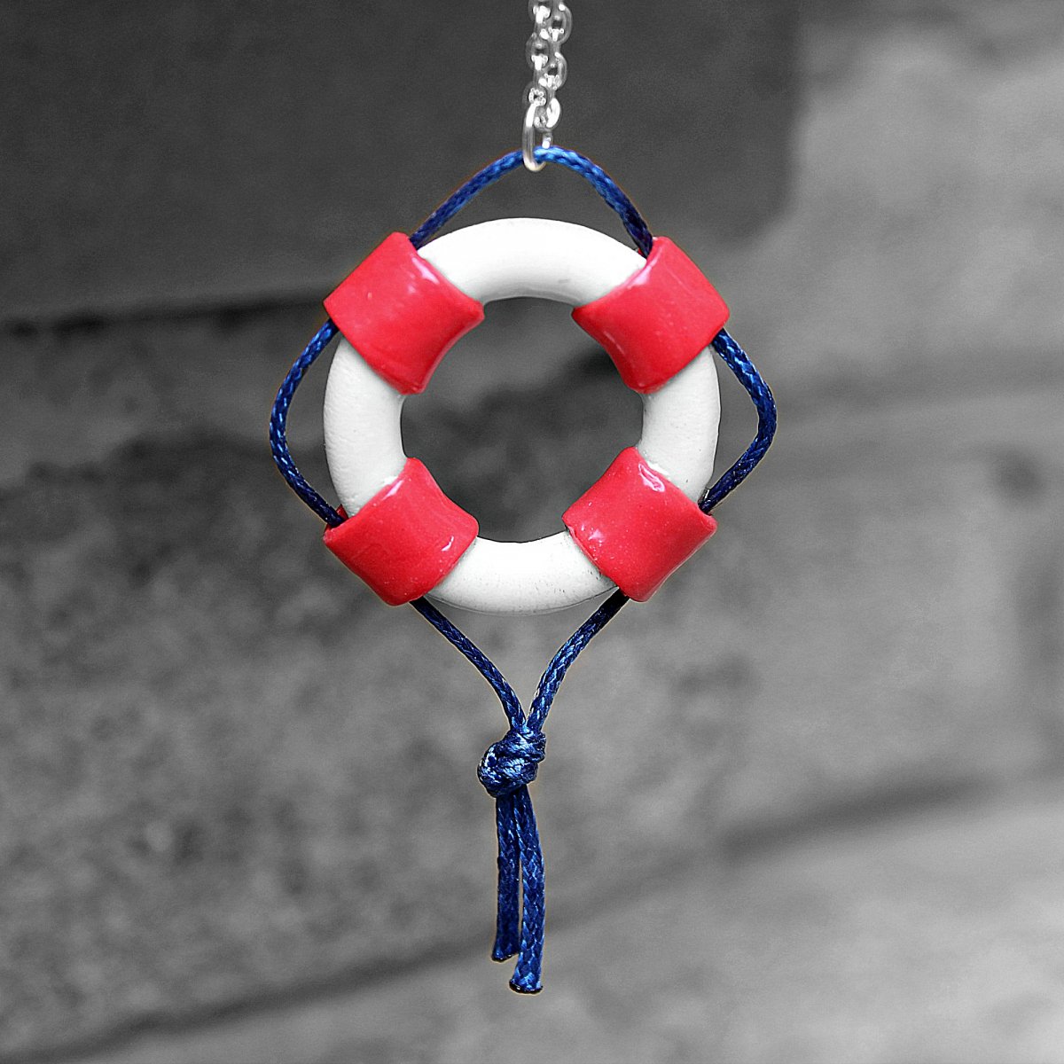 Záchranný kruh, námořnický fimo náhrdelník