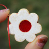 Linecká kytička velká, fimo ,polymer, náhrdelník, vánoční, cukroví