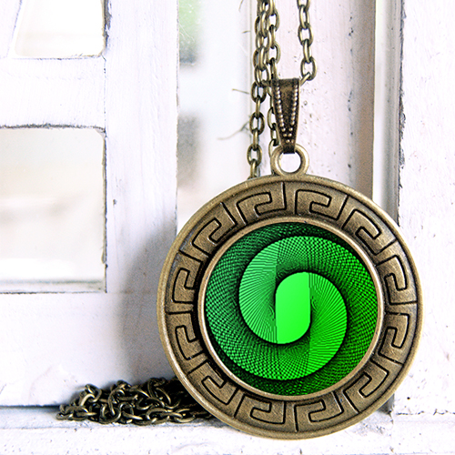 Zelená Spirála  -  Ozdobný přívěsek na krk 