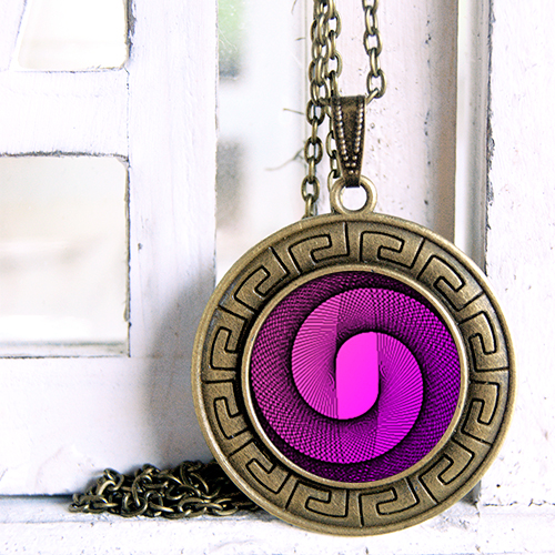 Fialová Spirála -  Ozdobný přívěsek na krk 