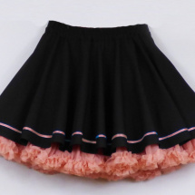 FuFu sukně černá s lososovou spodničkou