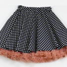 FuFu sukně černý puntík s lososovou spodničkou