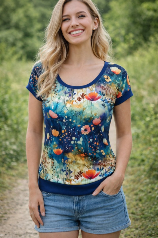 Dámské tričko - louka (bavlna)