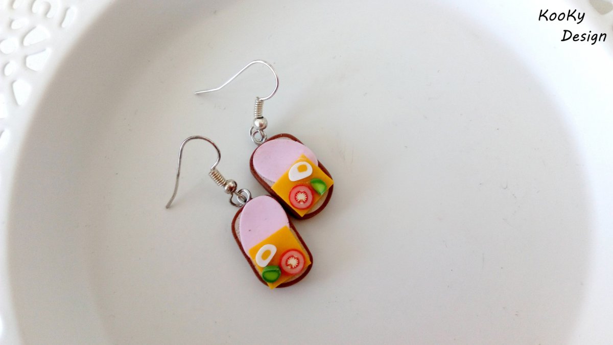 Visací náušnice - chlebíčky