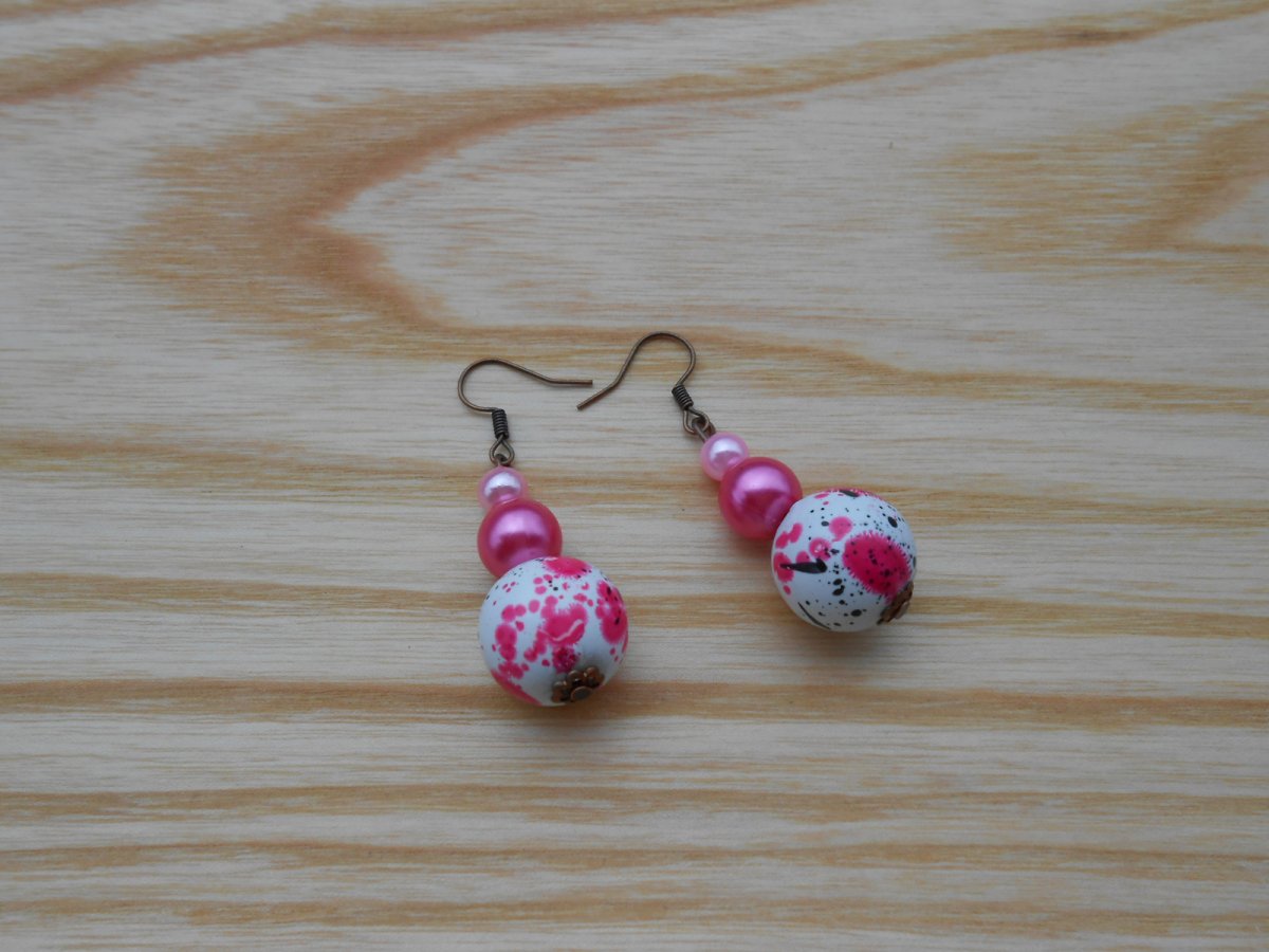 Náušnice bílorůžové (163/16)