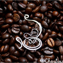 Přívěsek- I LOVE COFFEE - 3D-tepaný-hypoaergenní chirurgická ocel
