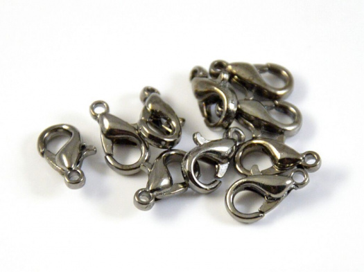 Karabinka 10 x 6 mm, gunmetal, 10 ks