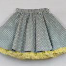 FuFu sukně šedý puntík se žlutou spodničkou