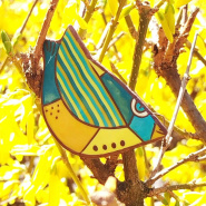 Ptačí brož - žlutá