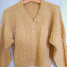 ručně pletený oranžový svetr