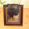 Hnědé dámské kožené rukavice s vlněnou podšívkou