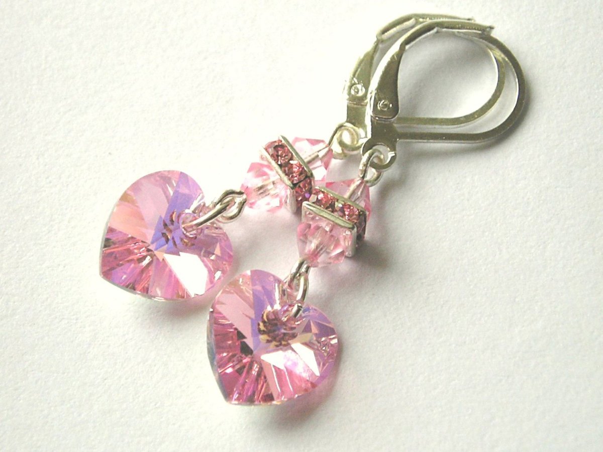 Swarovski Light Rose AB s šatonovými rondelkami