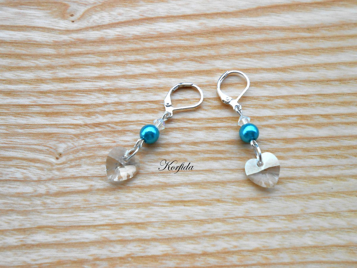 Náušnice - Swarovski srdíčka (1264/15)