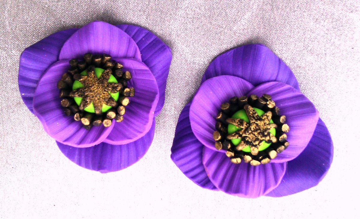 Fimo naušnice-vlčí máky