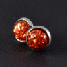 Malé "Třpytky" červené / rhodium