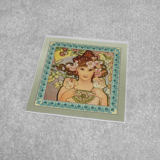 Bavlněný panel Alfons Mucha - Růže