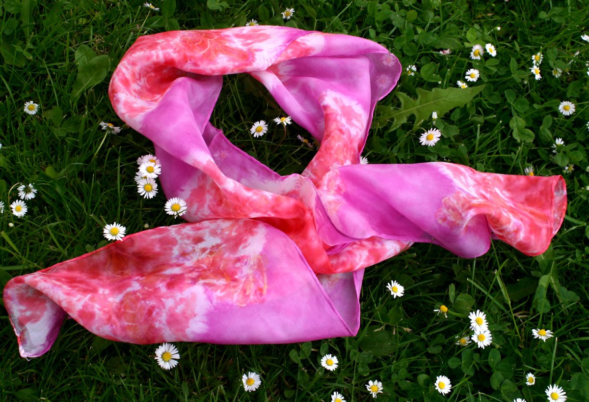 Hedvábná šála Fialové mandaly