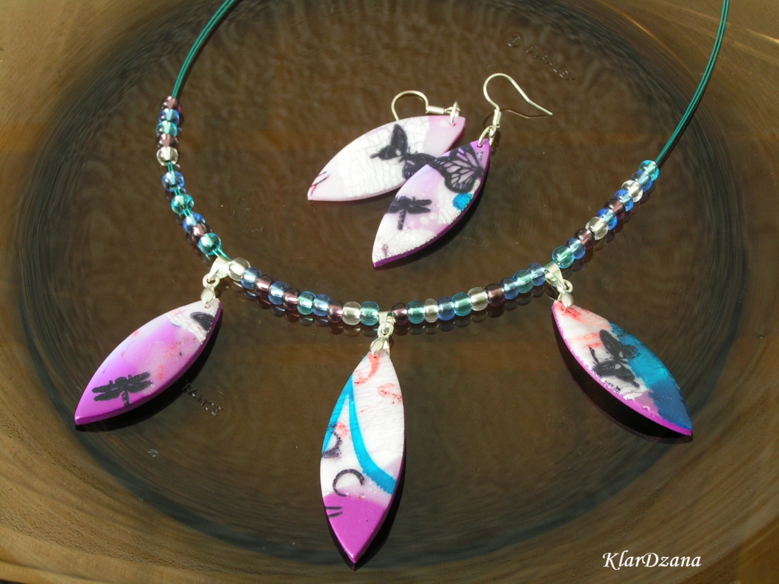 Náhrdelník a náušnice - Marion lístky