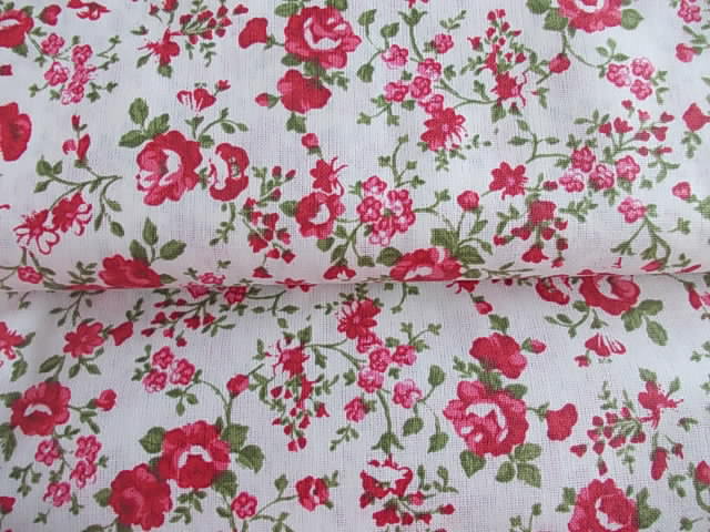 100 % BAVLNA -červená kytička