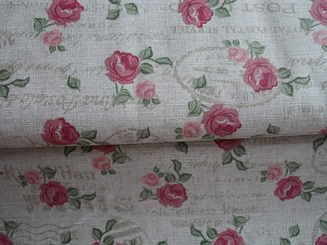 100 % BAVLNA - růže s razítky