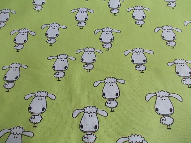 100 % BAVLNA -ovečky na zelené