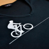 Černé dámské triko s bílým cyklistou XL