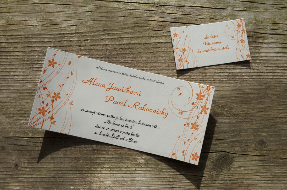 Svatební oznámení Feeling meruňkový - OZ011