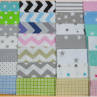 Balíček zbytky látek na patchwork, oblečky panenky, polštářky