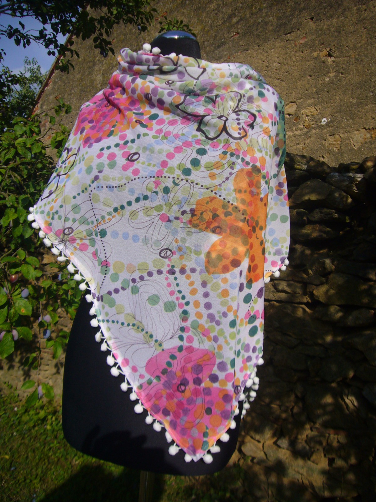 Tylový šál, šátek, přehoz.....