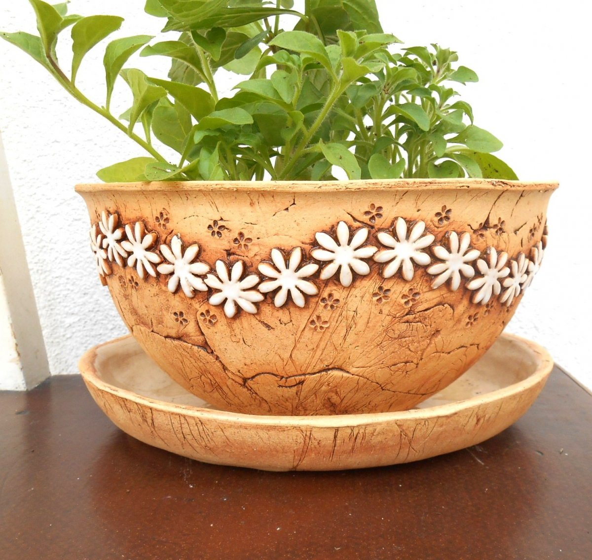 Mísa k osázení - kulatá - kopretiny