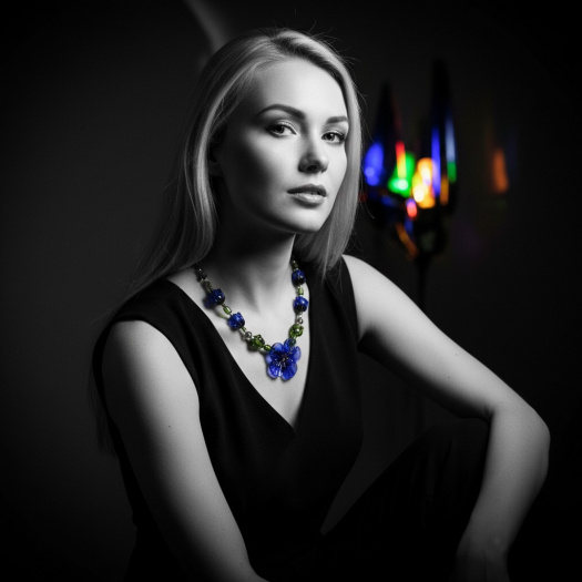 Modrý náhrdelník....