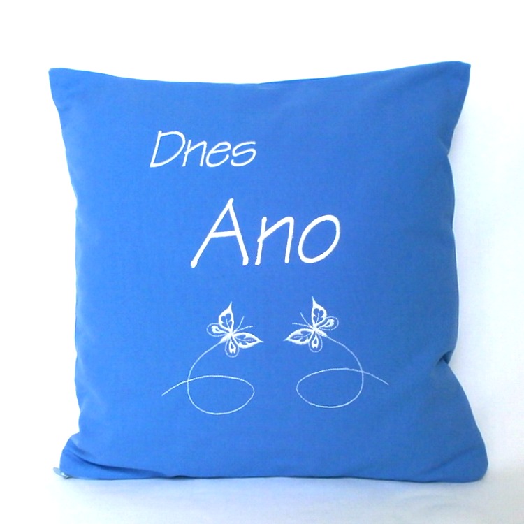 Komunikační polštářek "DNES ANO-DNES NE"- sv.modrý