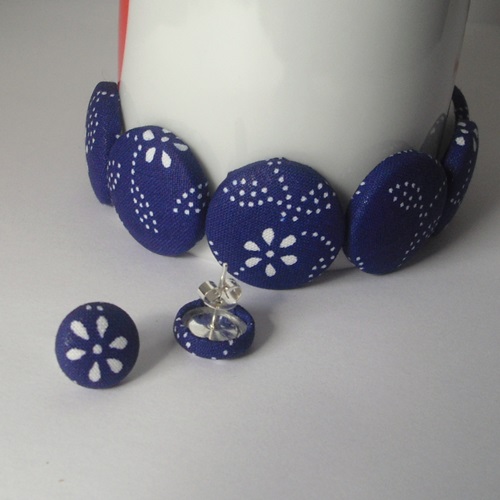 Buttonkový set tmavě modrý