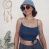 letní háčkovaný klobouček světle modrý