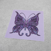 Bavlněný panel s motýlem - fialový